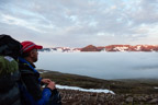 Über den Wolken: Blick zurück auf Hælavík