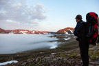 Über den Wolken: Blick zurück auf Hælavík