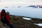 Über den Wolken: Blick zurück auf Hælavík