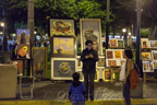 Lima, Straßenkünstler vor der Iglesia Medalla Milagrosa