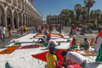 Plaza de Armas, Vorbereitung des Corpus Christi