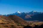 Hinter Chinchero; Blick auf die Cordillera Vilcabamba mit dem Nevado Salcantay (Berg des Teufels, 6271 m)